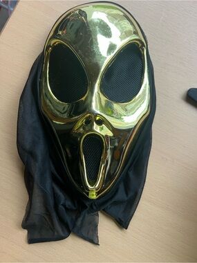 Ghost Face Metallic Green Mask Spirit - Fun World - Scream